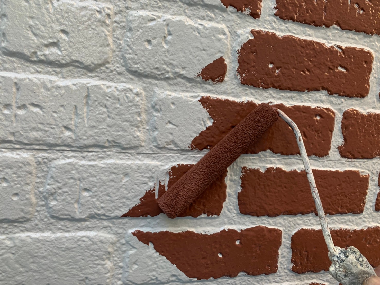 埼玉県川越市　Ｔ様邸　外壁塗装工事　2色塗り塗装作業